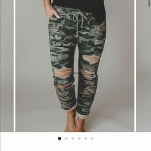 Camo Distressed Joggers
